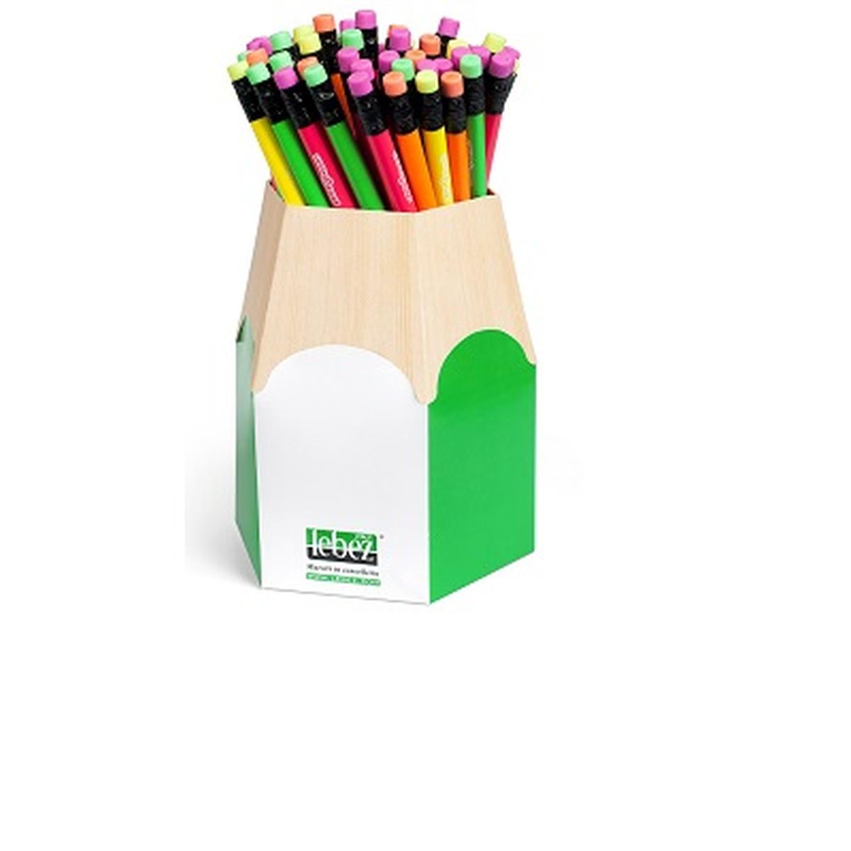 Lebez - matita affilata hb neon con gomma colorata