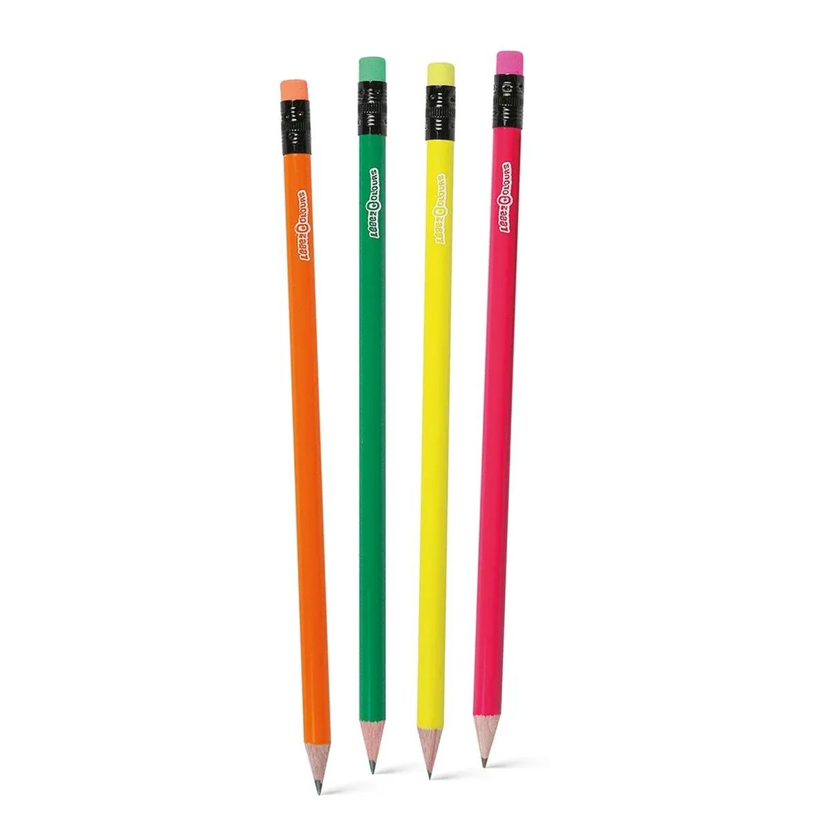 Lebez - matita affilata hb neon con gomma colorata