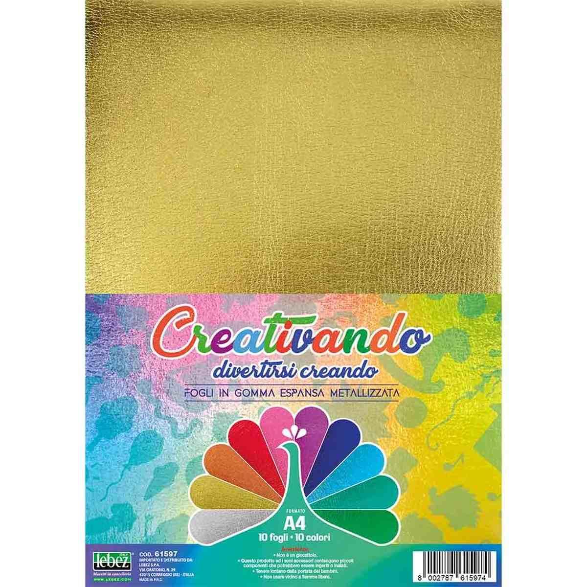 Niji - foglio in gomma espansa (eva) metalizzata  - 2 mm - a4 (21 x 29,7 cm)