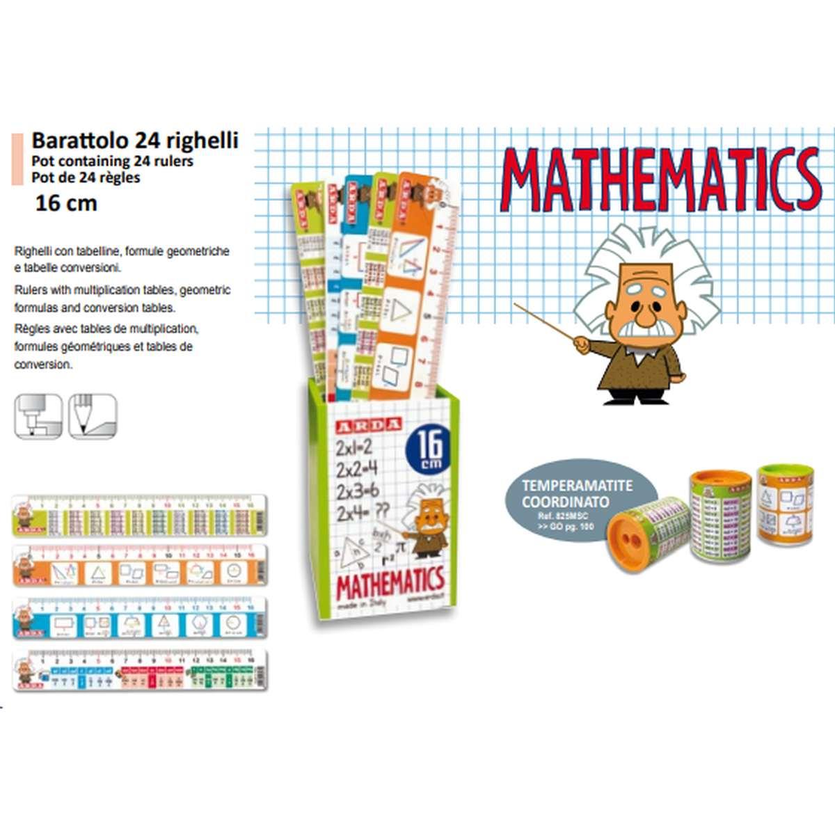 Arda - temperamatite lattina mathematics in metallo - 2 fori