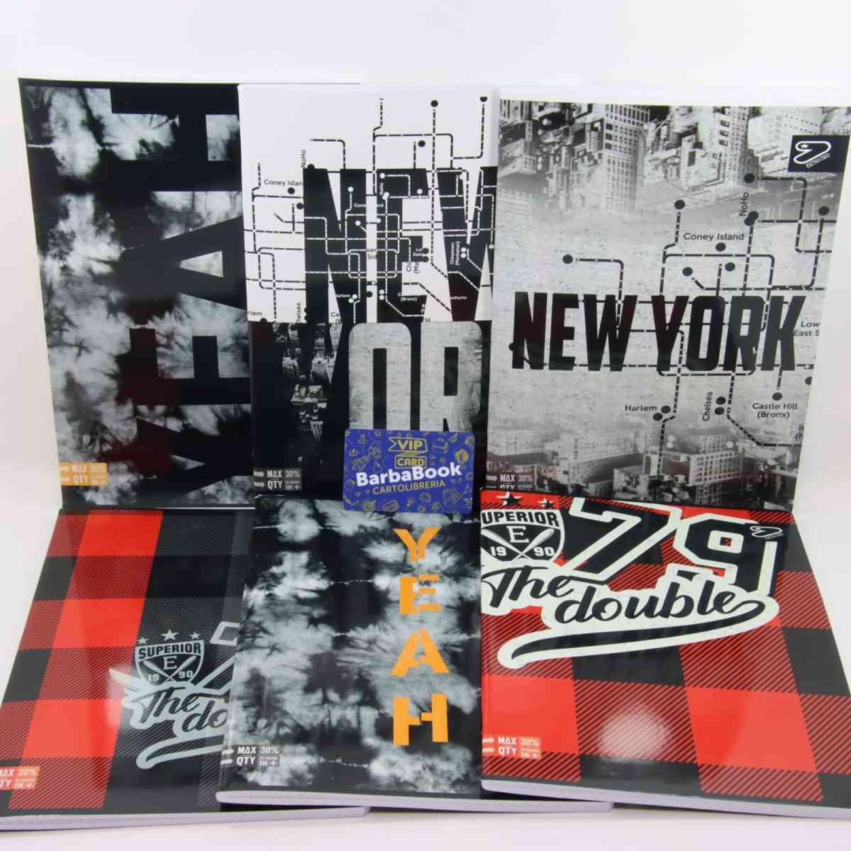 Seven - quaderni maxi a4 (297 x 210 mm) - 96+1 pagine - carta 100 gr/mq - the double boy