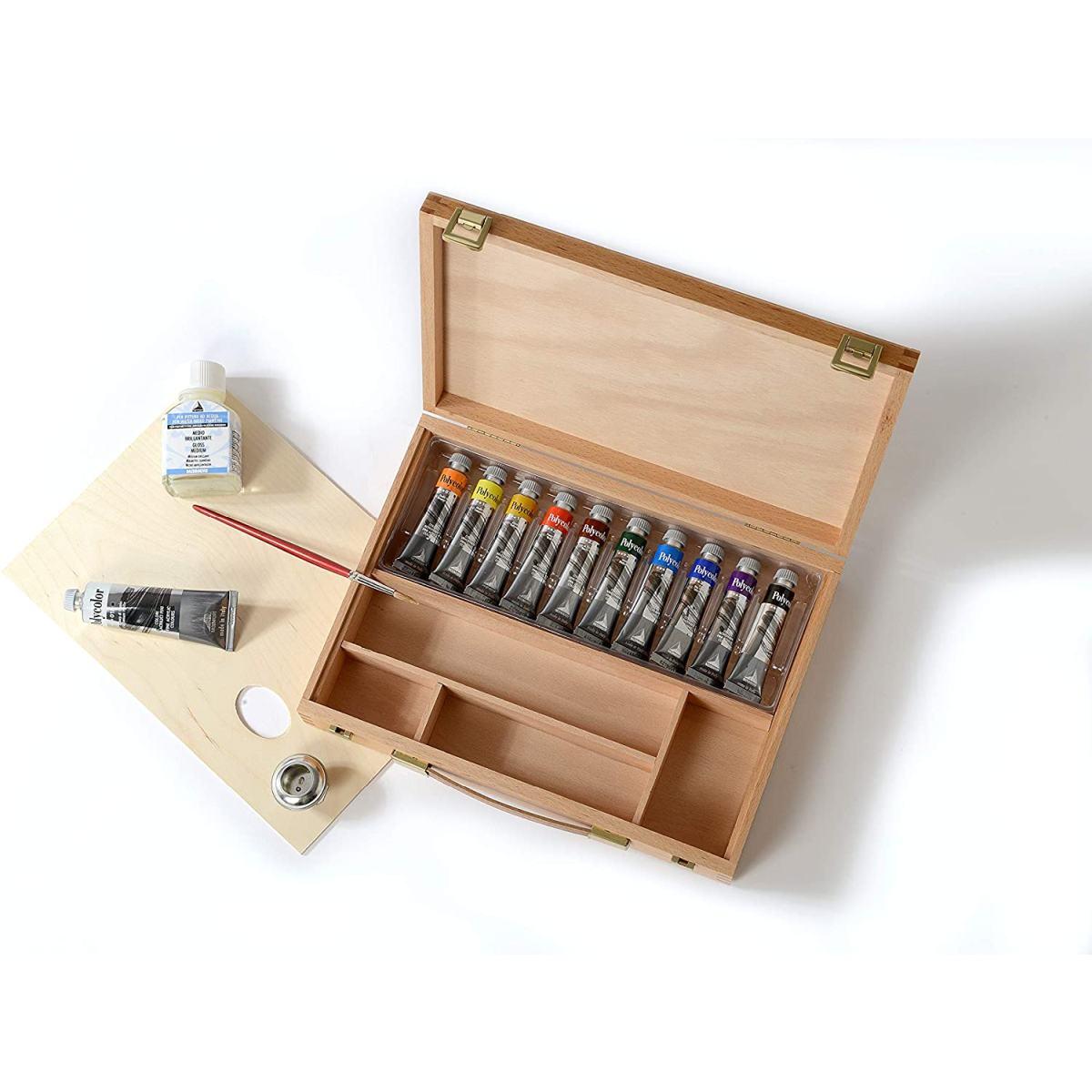 Maimeri - polycolor set assortiti - cassetta in faggio da 20 x 30 cm