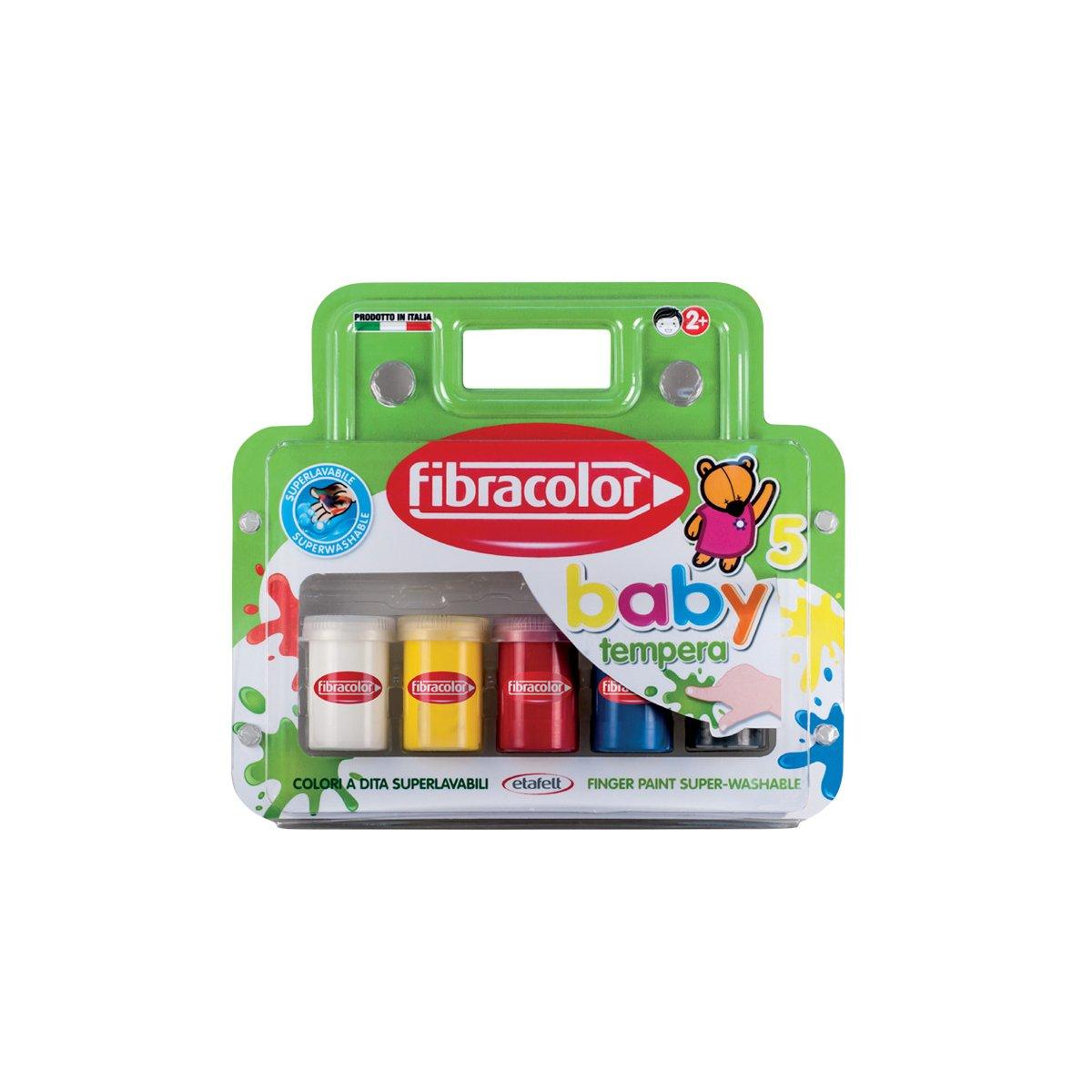 Fibracolor baby tempera - colori a dita - vasetto da 25 ml - 6 pz