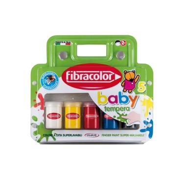 Fibracolor baby tempera - colori a dita - vasetto da 25 ml - 6 pz