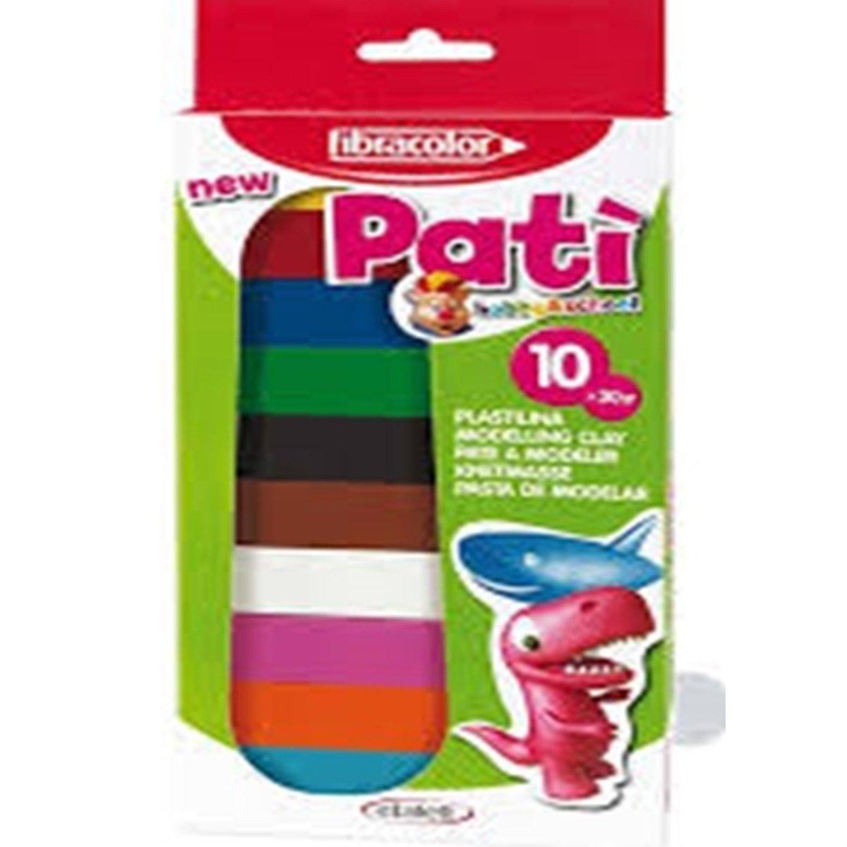 Fibracolor pati' - plastilina - confezione da 10 panetti colori assortiti da 30 gr