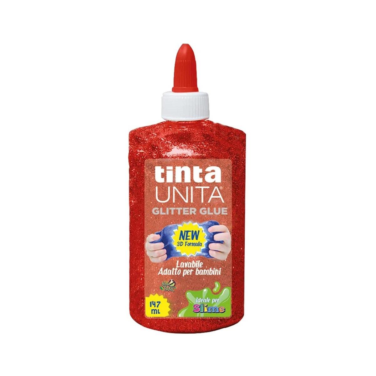 Tinta unita - glitter glue in flacone da 147 ml - ideale per slime -