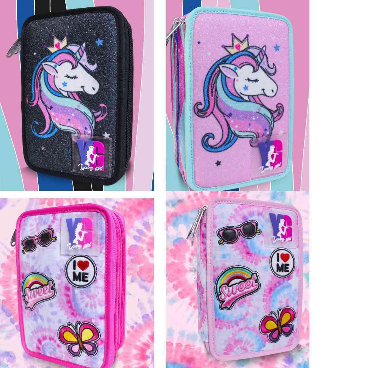 Young people - astuccio 3 zip - formato cm 20 x 13 x 6