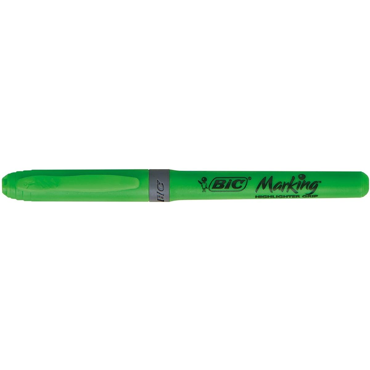 Bic highlighter grip - evidenziatore con inchiostro fluorescente a base d'acqua - punta a scalpello da 1,6 mm per sottolineare e da 3,3 mm per una sottolineatura piÙ ampia