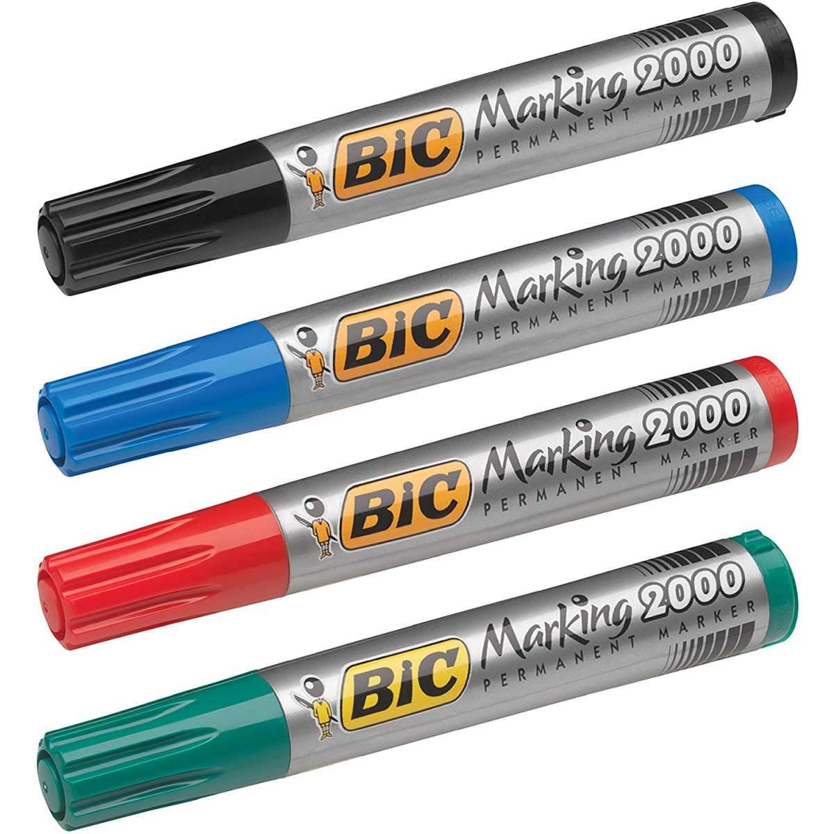 Bic marking 2000 ecolutions - marcatore permanente inchiostro a base d'alcool - punta tonda acrilica da 4,95 mm