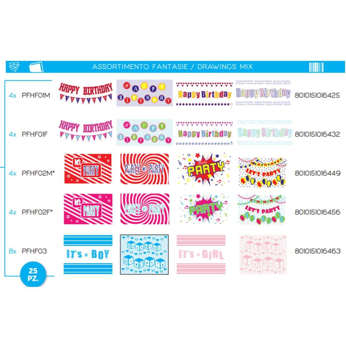 Happy fiesta - decorazione adesiva elettrostatica - lunghezza 10 mt -