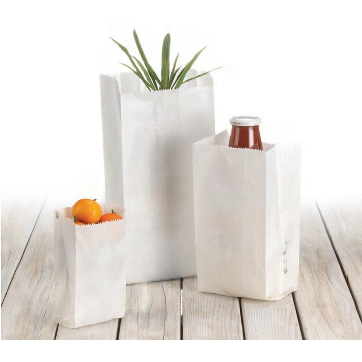 B-pack - buste in carta kraft bianche con soffietto - 10+7,5 x 21/23 - cf 100 pz