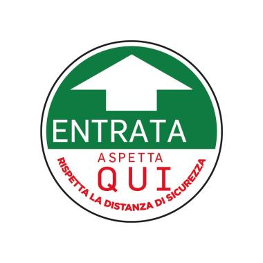 ADESIVO ROTONDO "ENTRATA" - DIAMETRO 30 CM - COLORE VERDE