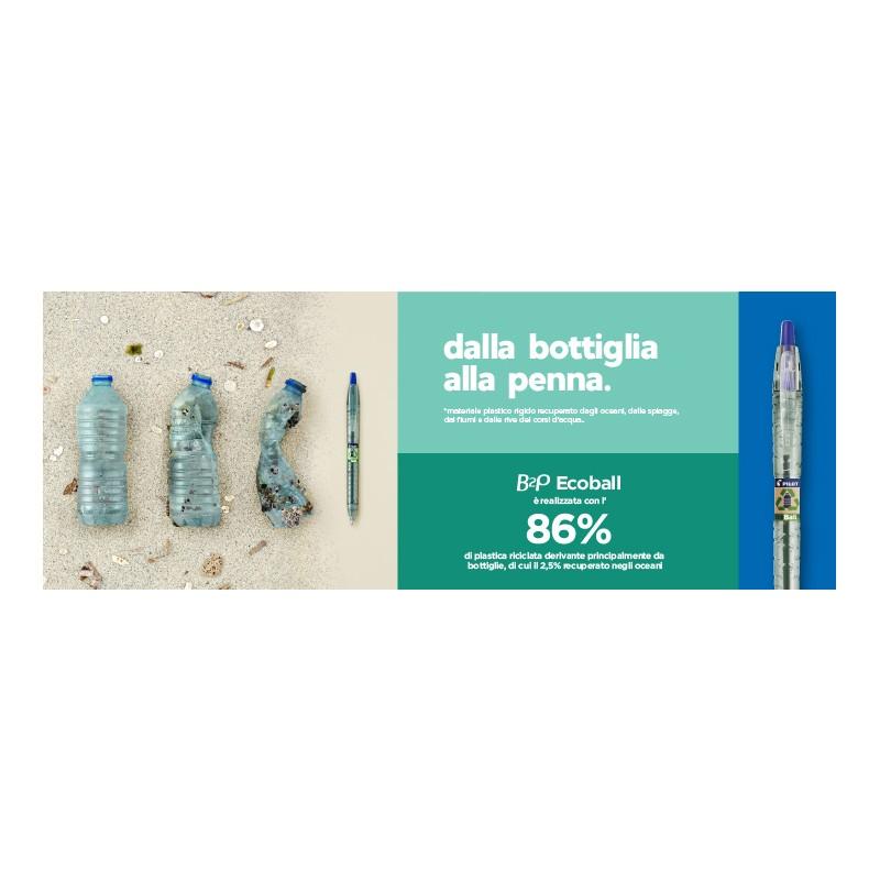 Pilot - penna a sfera retrattile, realizzata in plastica riciclata, begreen - punta media da 1,0 mm - tratto 0,27 mm