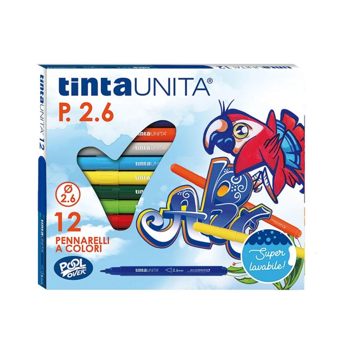 Tintaunita - pennarelli a colori - punta da 2,8 mm - confezione da 12 pz