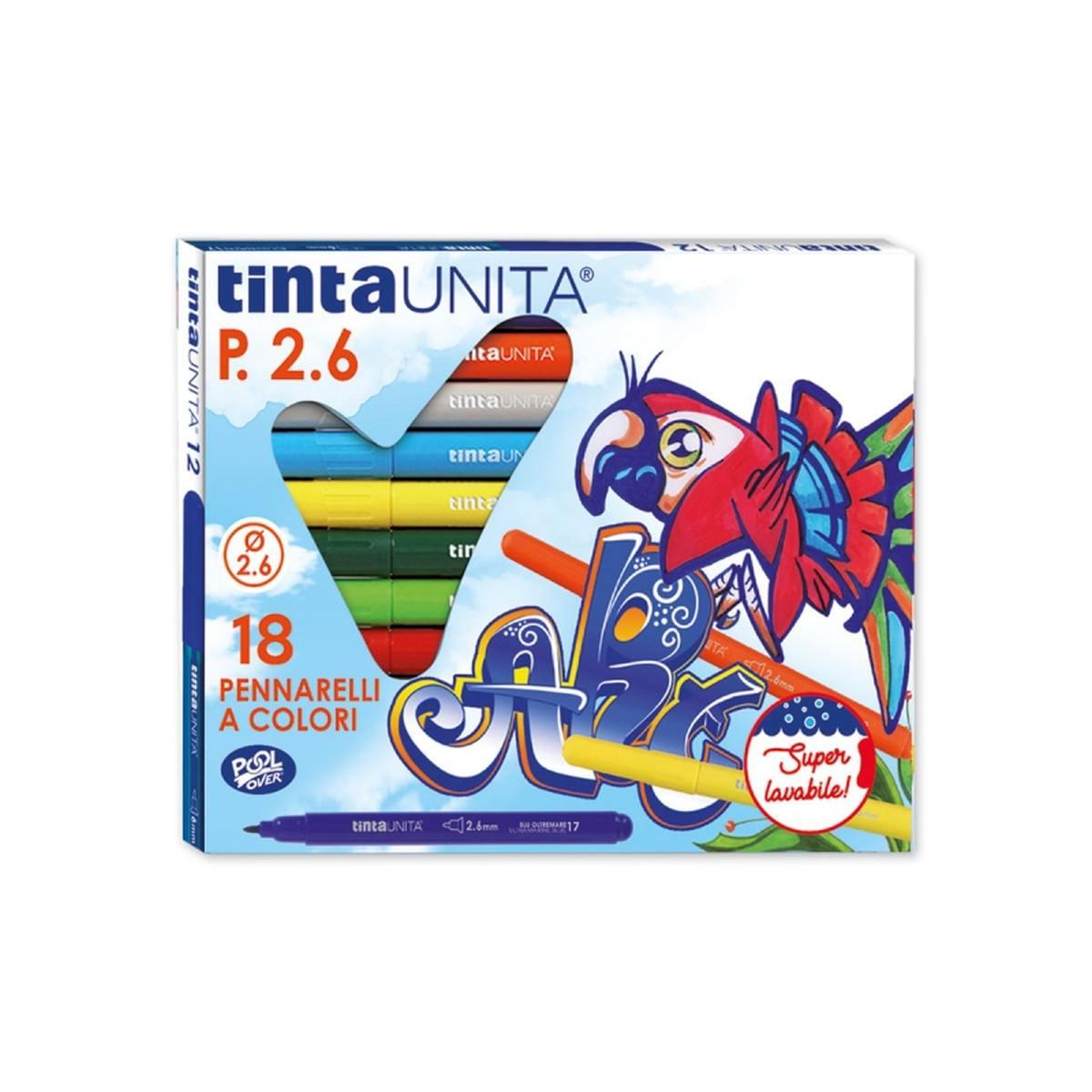 Tintaunita - pennarelli a colori - punta da 2,8 mm - confezione da 18 pz