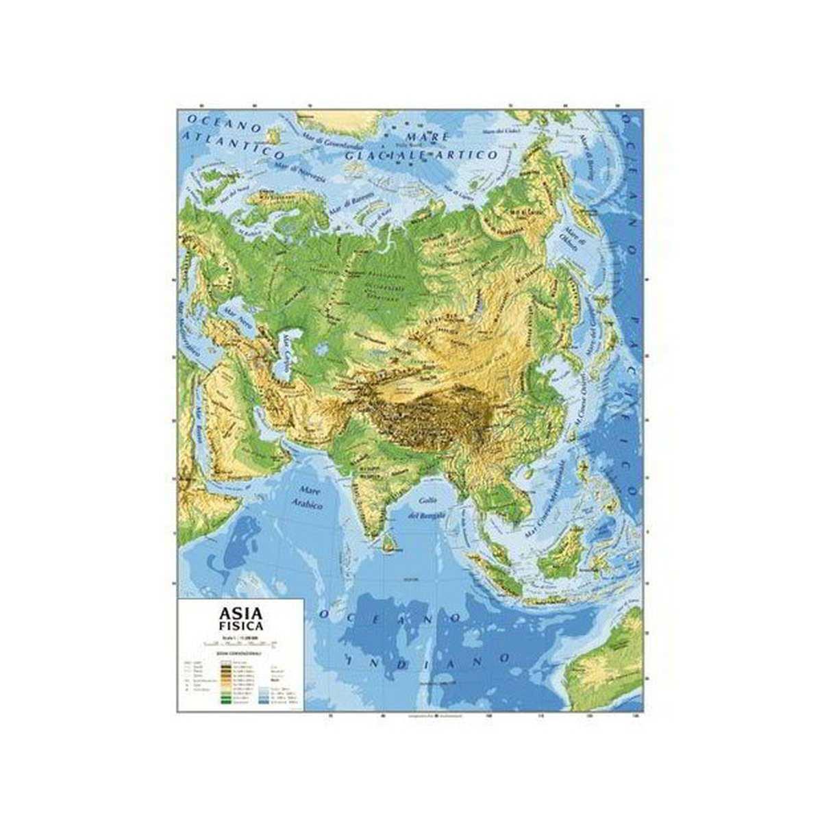 Cwr - carta geografica da parete bifacciale - 100 x 140 cm