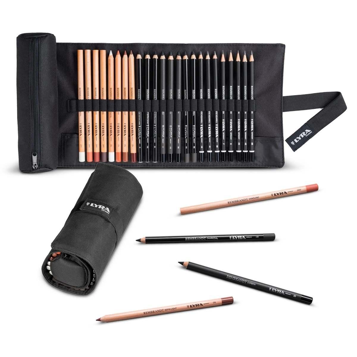Lyra rembrandt sketching set - rotolo 24 pz