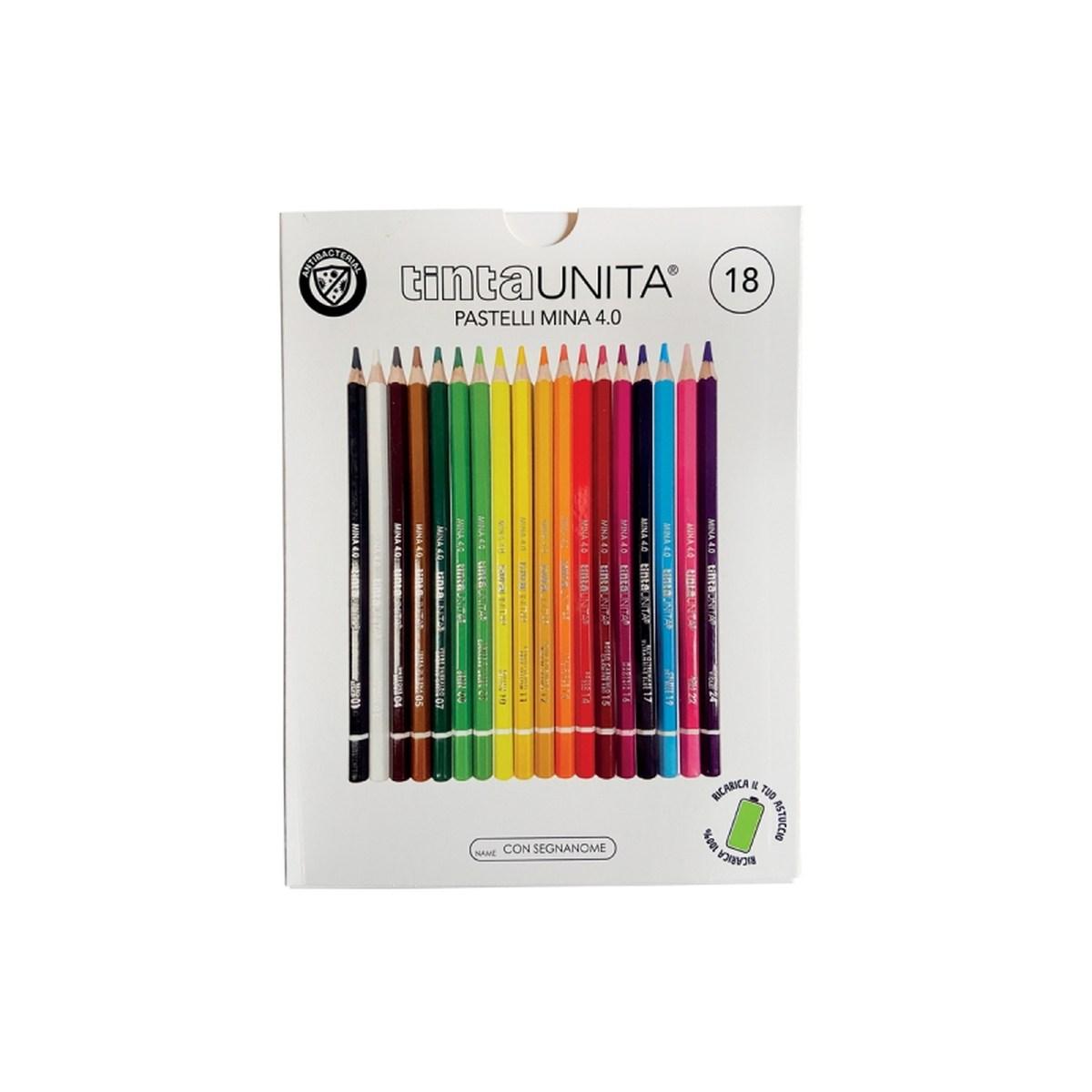 Tintaunita - pastelli colorati - mina 4,0 mm - confezione da 18 pz