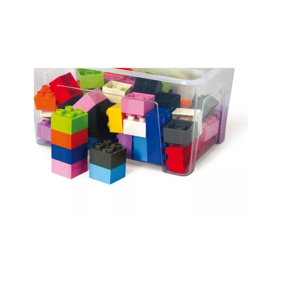 Cwr - mattoncini midi da costruzione - in abs - colori assortiti - bauletto da 70 pezzi