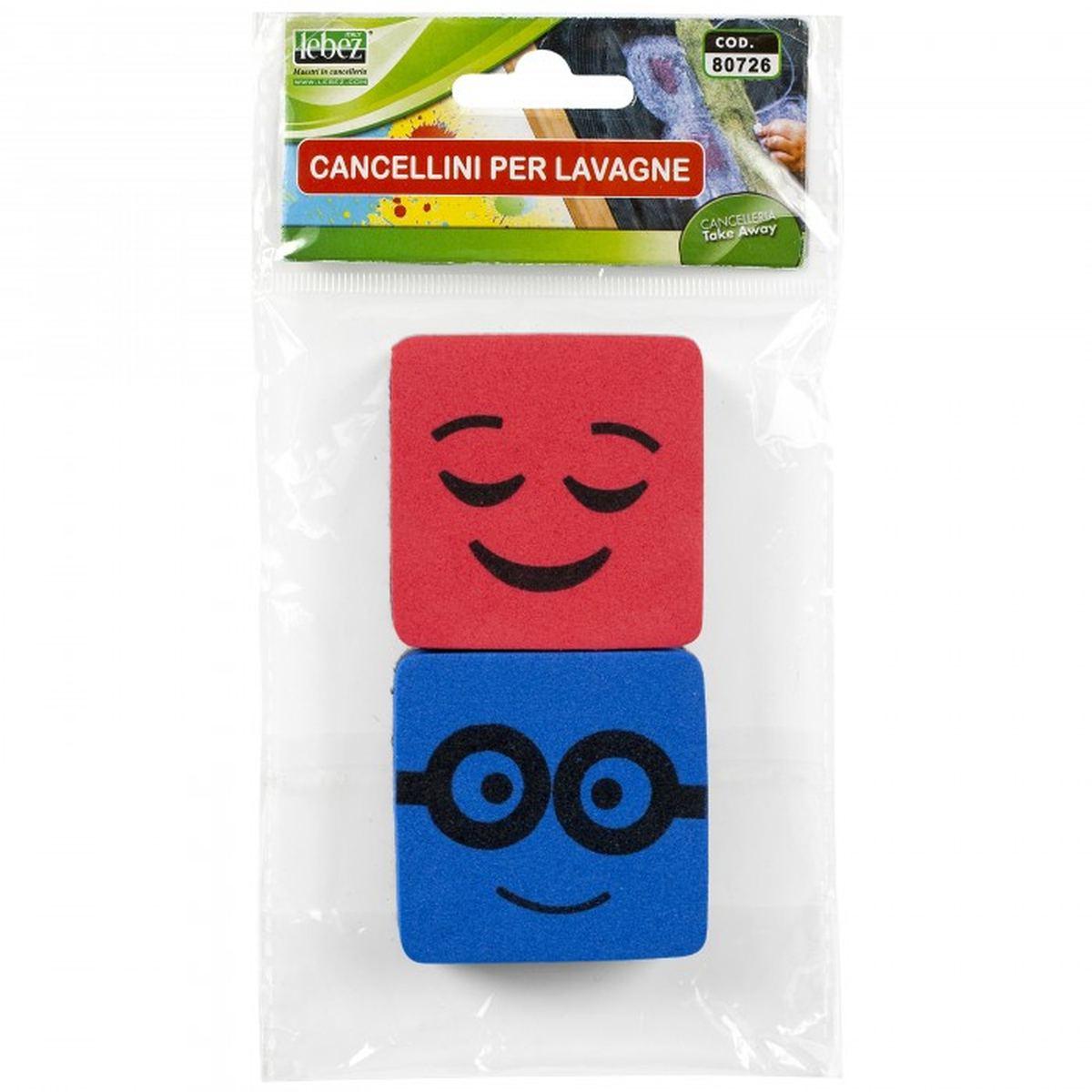 Lebez - cancellino per lavagna in eva - forma cuore & quadro - set 2 pz