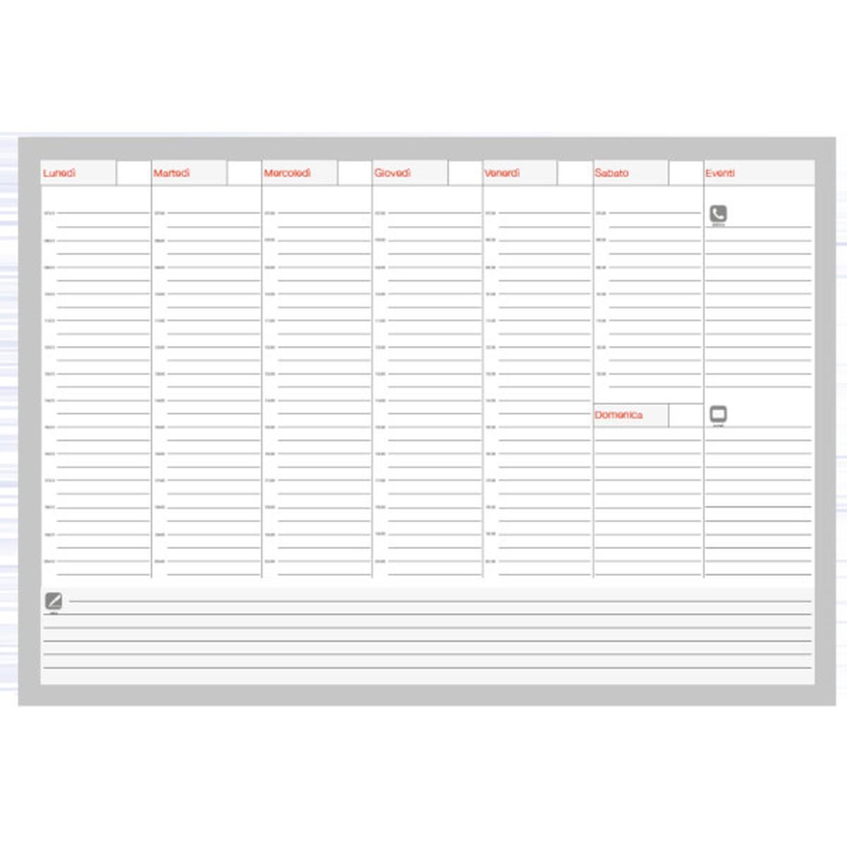 Baldo - planning sottomano perpetuo settimanale senza data da personalizzare a blocco - formato 49 x 34 cm