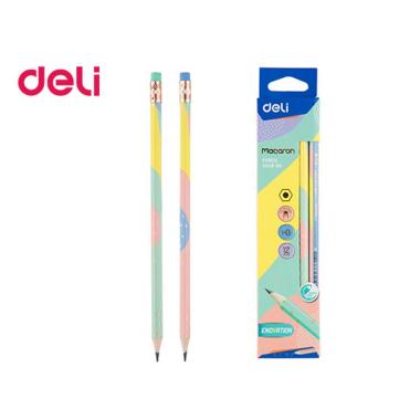 Deli - macaron matita hb fusto pastello Ø 8 mm con gommino