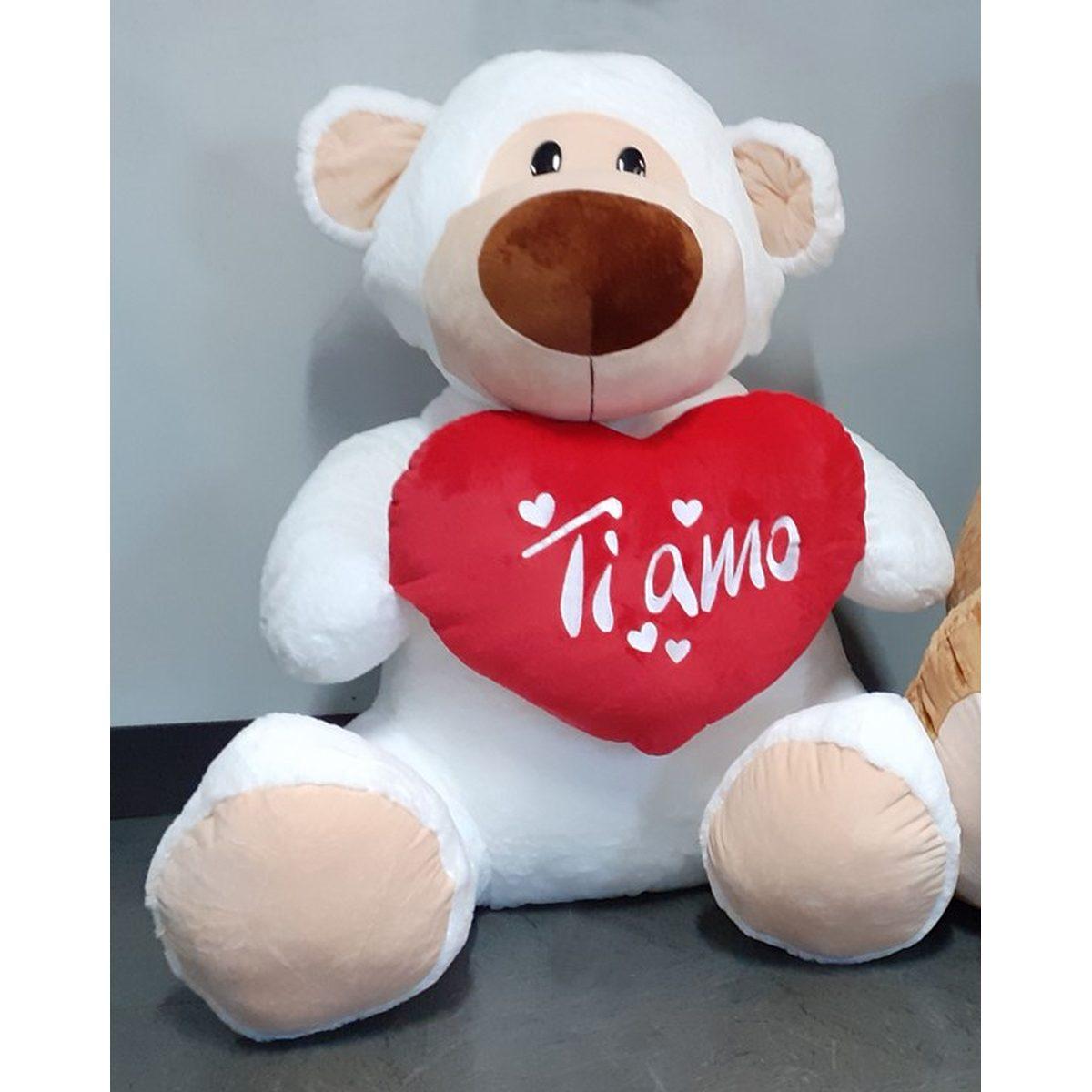 Orso bianco cm 30 con cuore ti amo/sei il mio amore