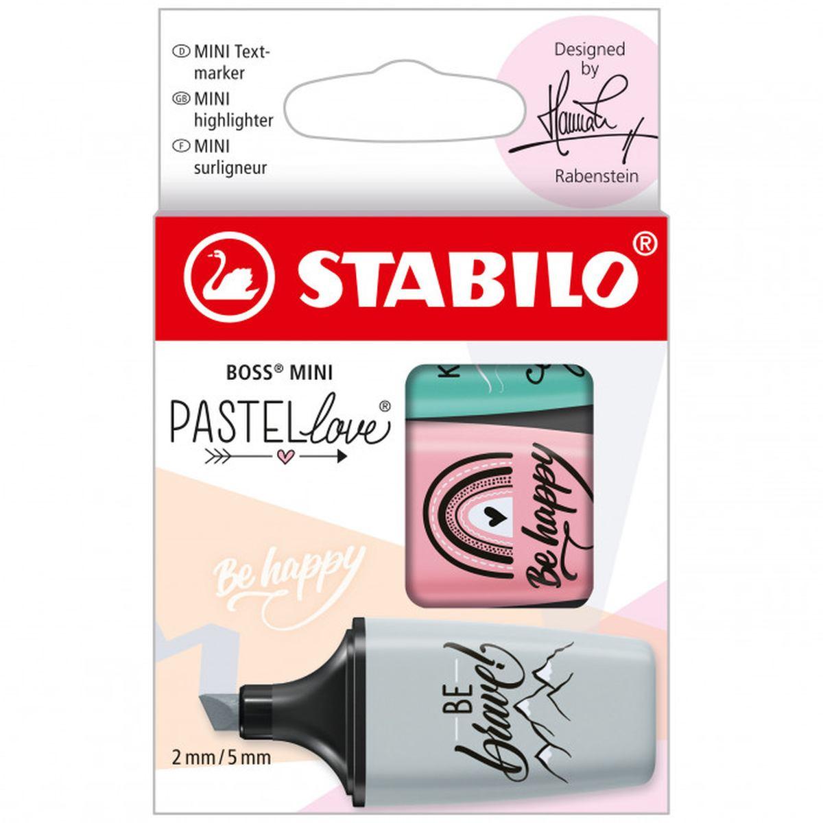 Stabilo - evidenziatore boss mini pastel love - 3 pz