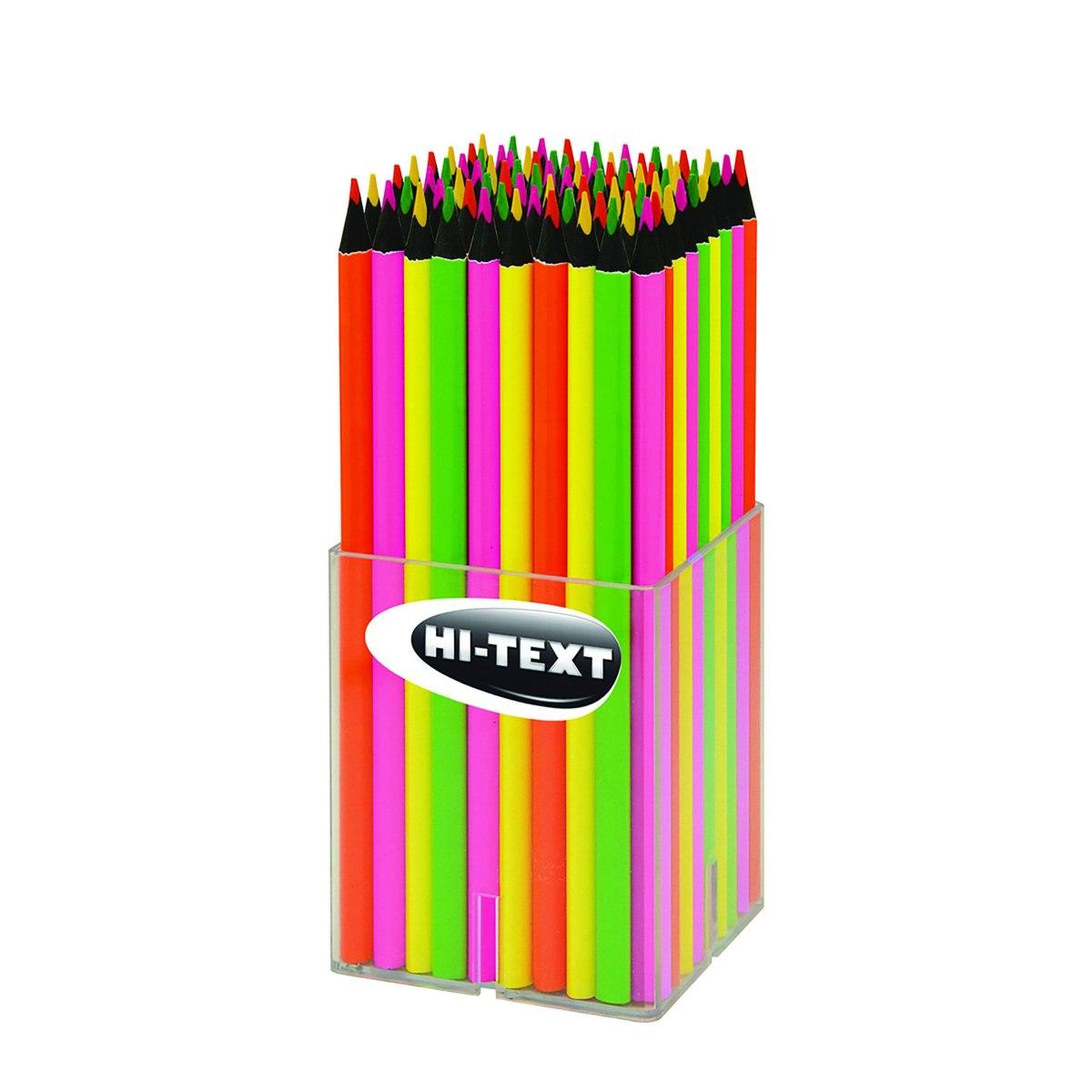 Hi-text 066 noir fluo - matita triangolare legno mina fluo laccata fluo