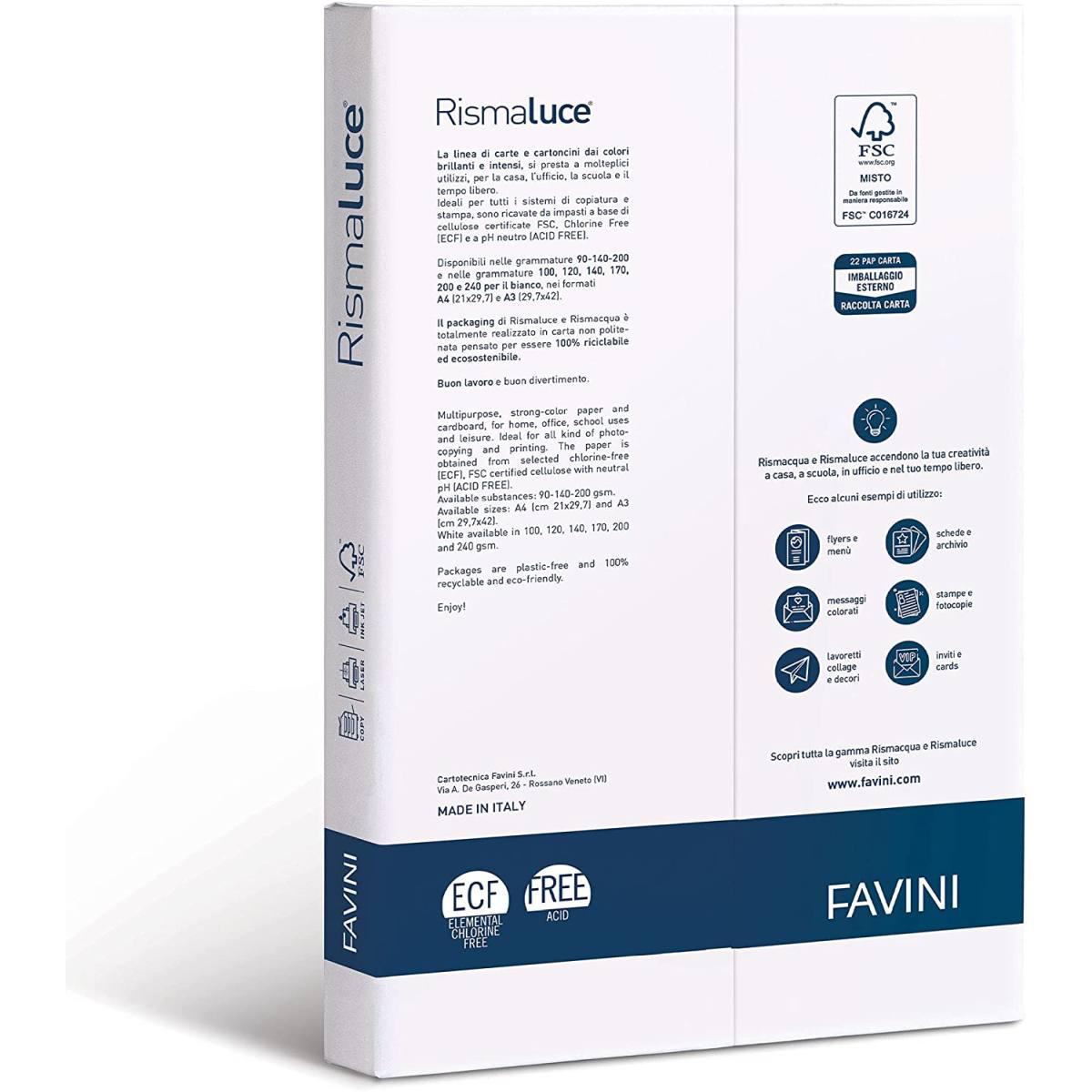 Favini - rismaluce bianco - formato a4 -
