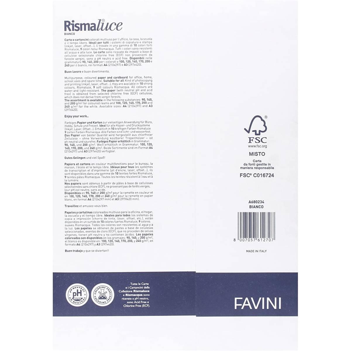 Favini - rismaluce bianco - formato a3 -