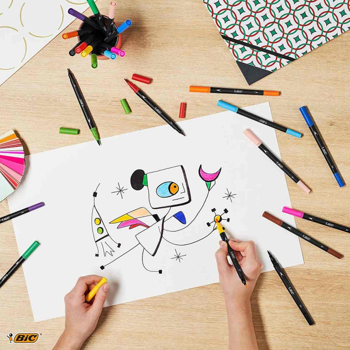 Bic intensity - two tips of creativity !!! punta brush e punta fine - colori pastello