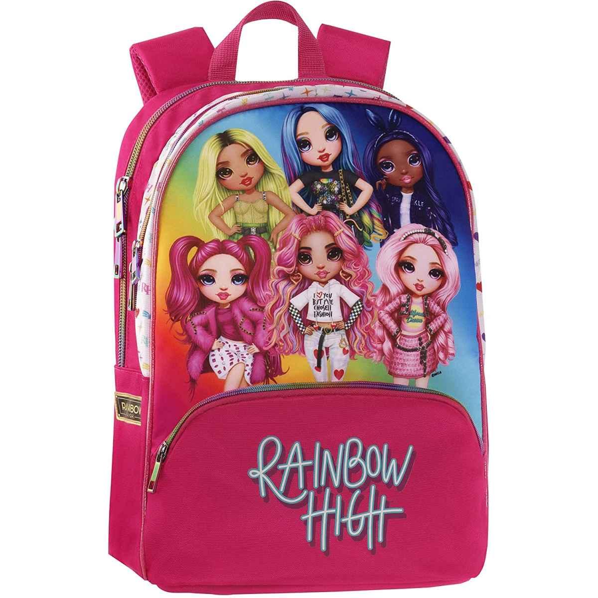 Zaino organizzato trolley staccabile new rainbow high