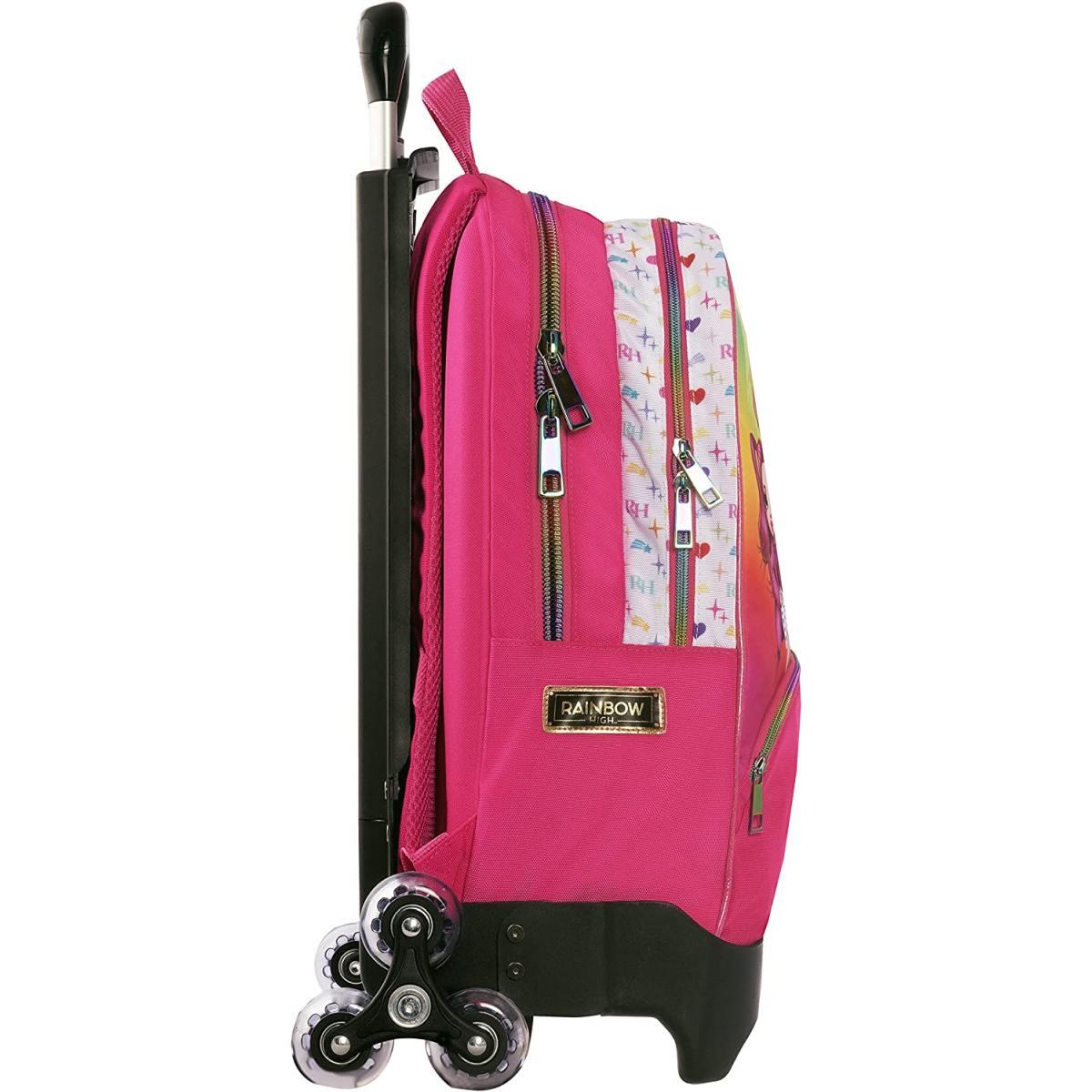 Zaino organizzato trolley staccabile new rainbow high