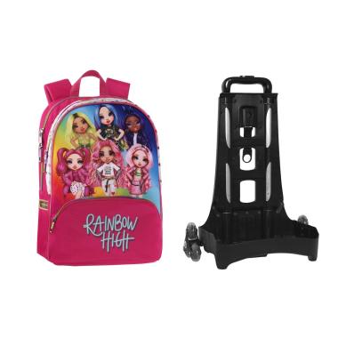 Zaino organizzato trolley staccabile new rainbow high