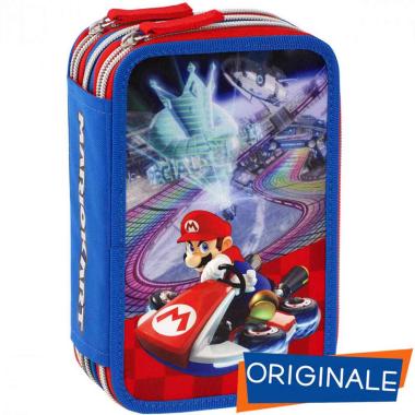 Astuccio 3 zip mariokart con penna cancellabile frixion