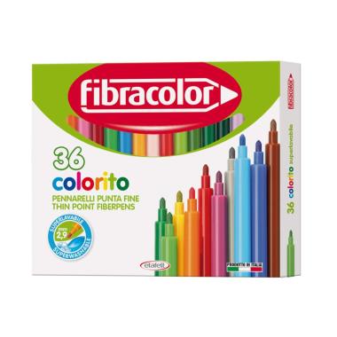 Fibracolor colorito - pennarelli punta fine - confezione da 36 pz