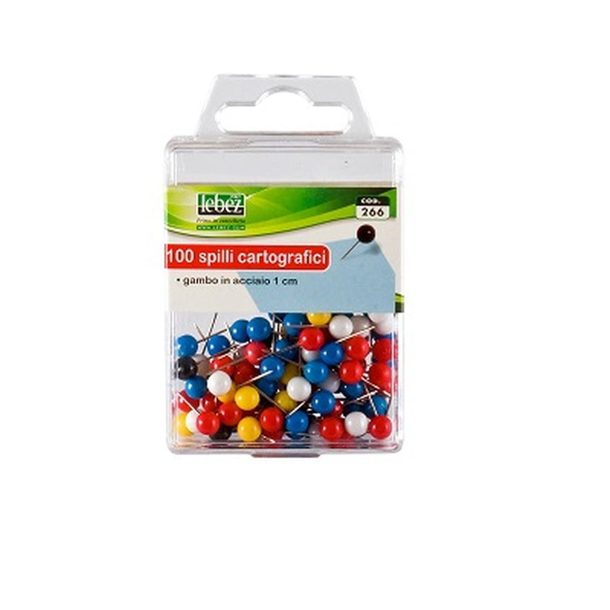 Lebez - spilli cartografici - confezione da 100 pz