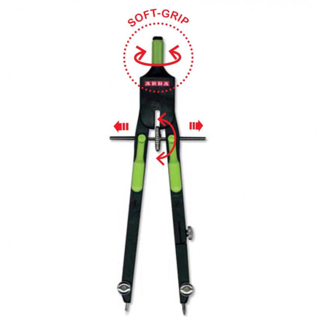 Arda - balaustrone in metallo con frizione e prolunga in smart box - nero