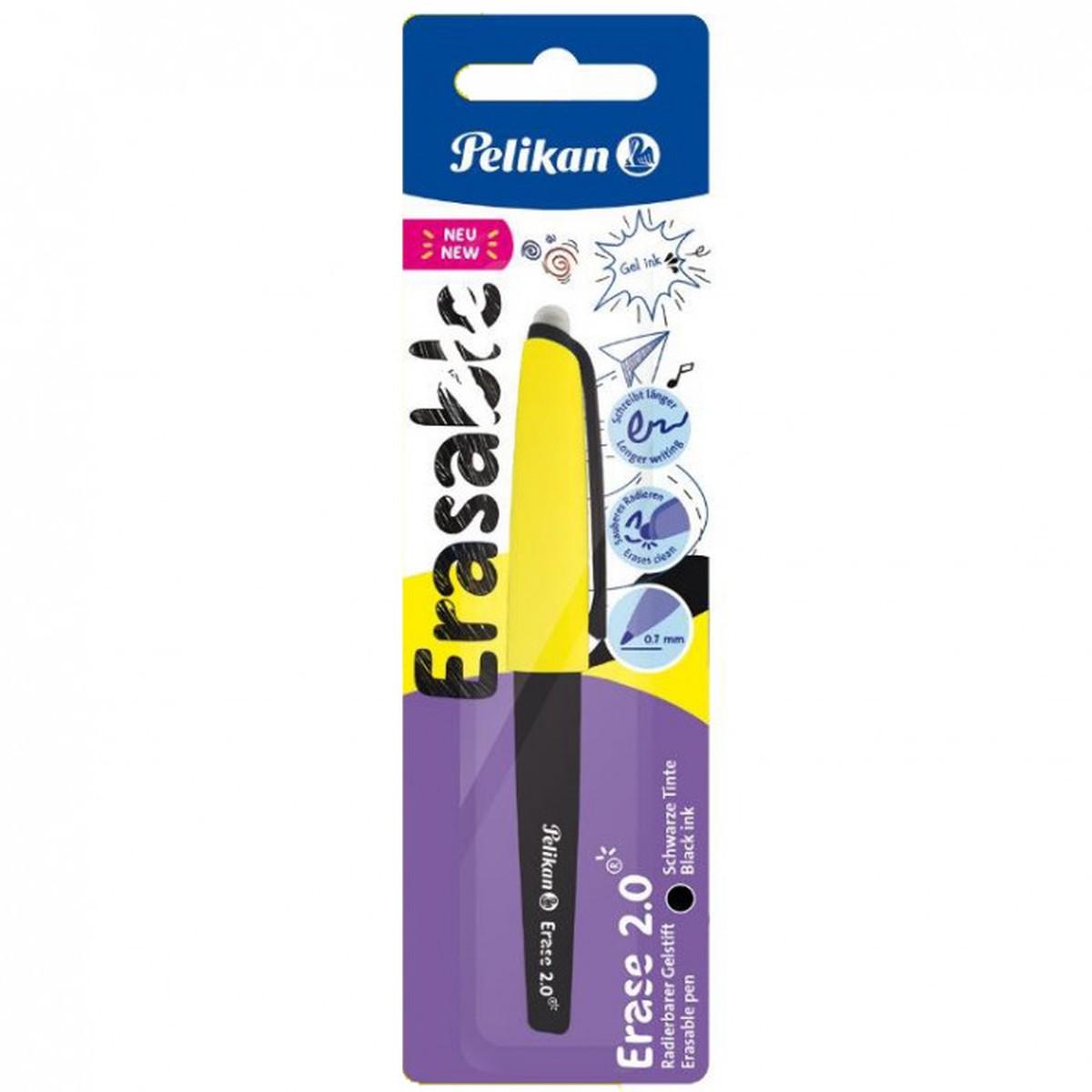 Pelikan erase 2.0 - penna roller cancellabile ergonomica - per destrimani e mancini - punta m indeformabile - ricaricabile