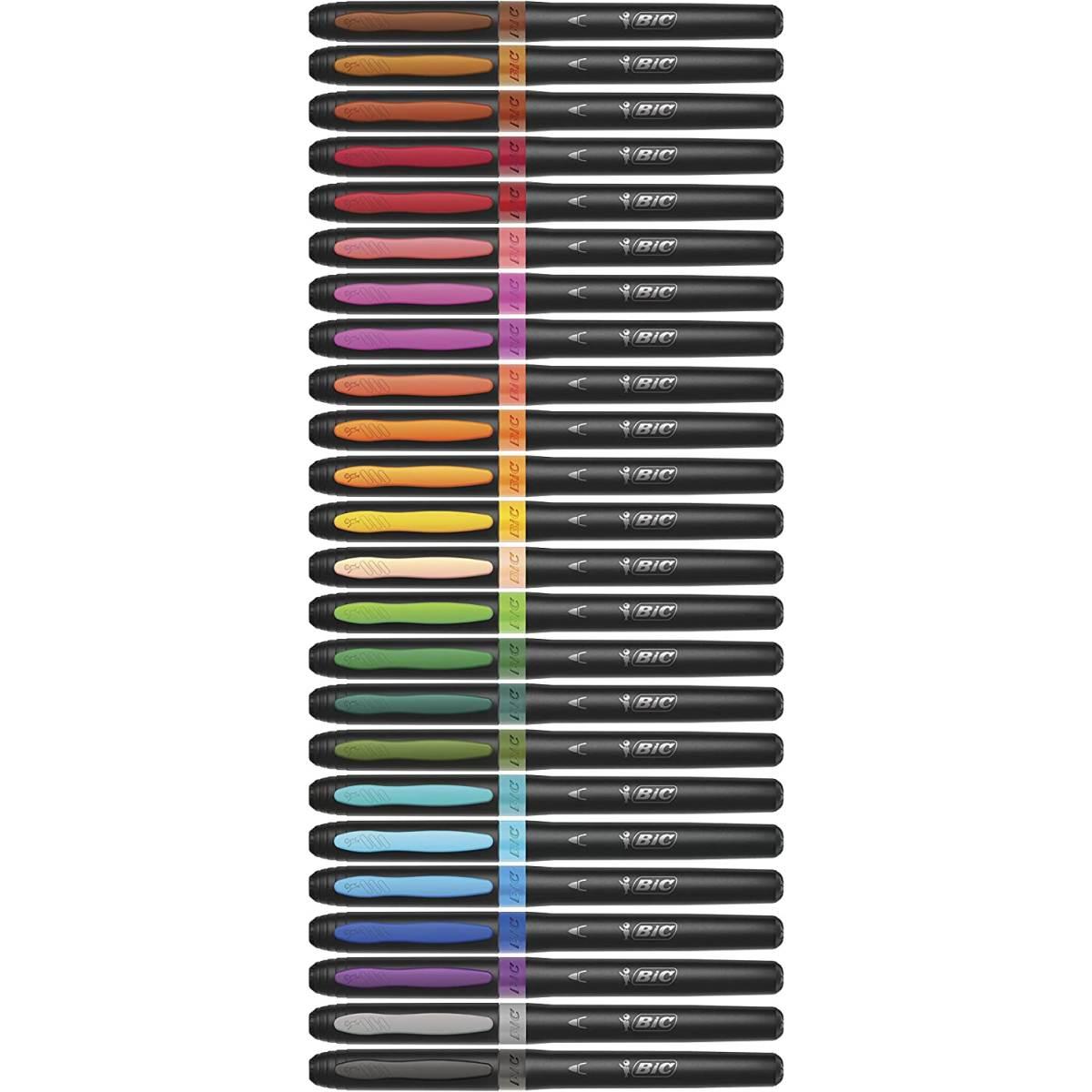 Bic intensity premium grip - pennarelli colorati - scatolo 24 pz