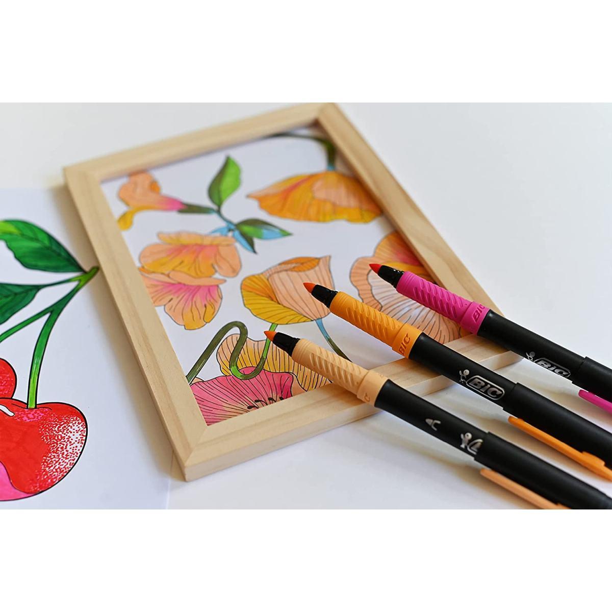 Bic intensity premium grip - pennarelli colorati - scatolo 24 pz