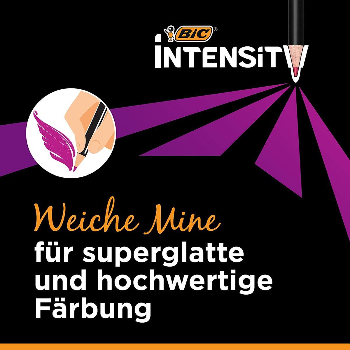 Bic intensity premium pencils - matite colori intensi e brillanti - set da 12 pz