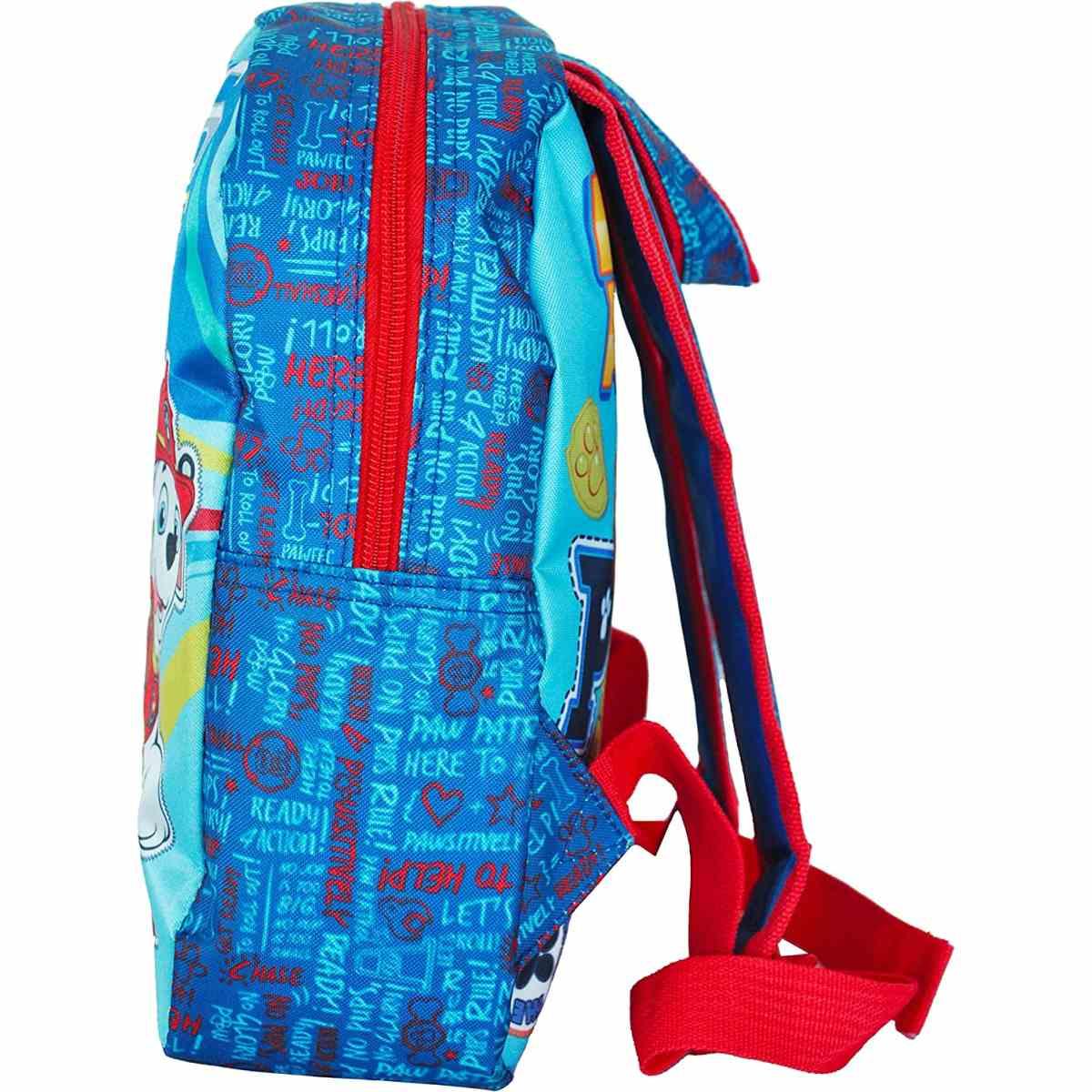 Zaino asilo paw patrol - zip con tiralampo personalizzata - chase - marshall - rubble - skye