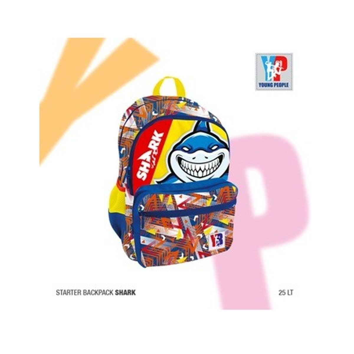 Young people - zaino starter shark + 12 pastelli tinta unita