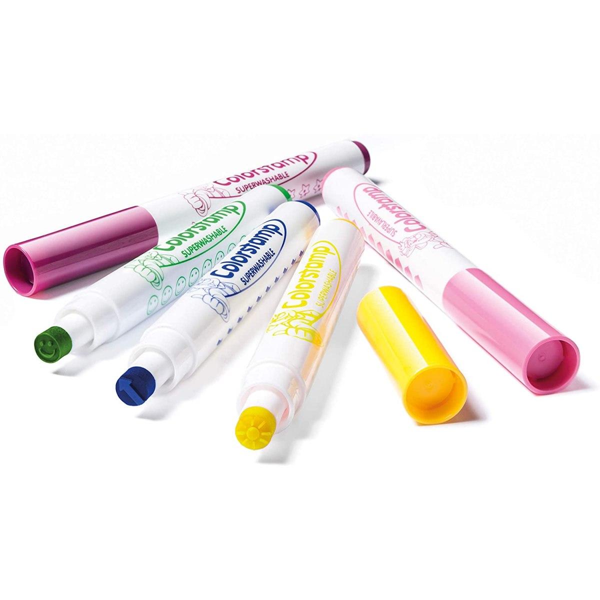 Fibracolor colorstamp - pennarello stampino superlavabile - disegni assortiti - scatola con 10 stampini