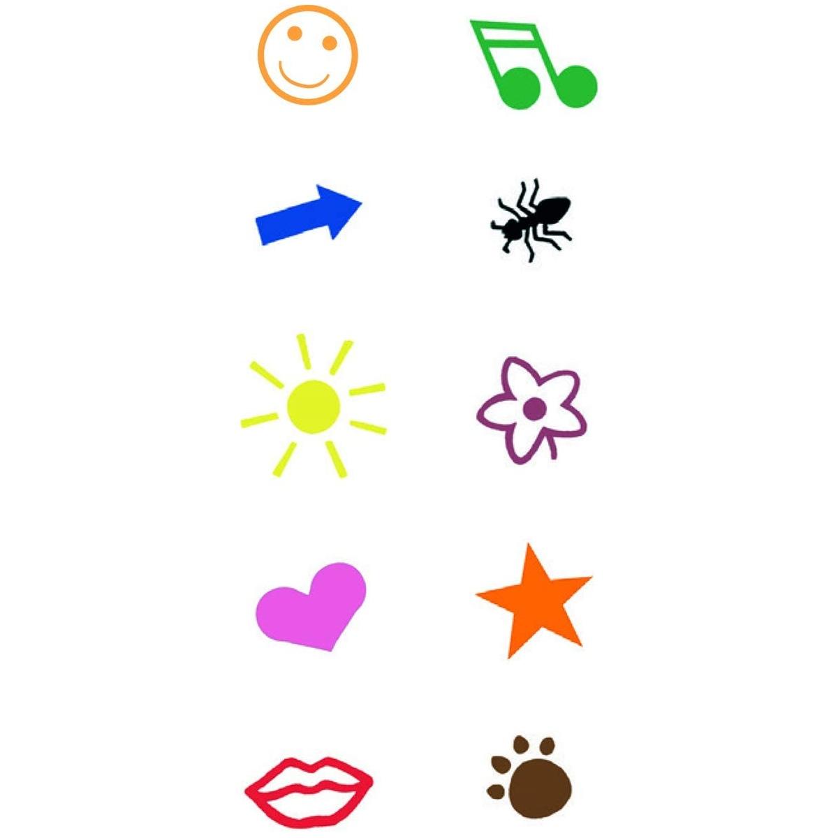 Fibracolor colorstamp - pennarello stampino superlavabile - disegni assortiti - scatola con 10 stampini