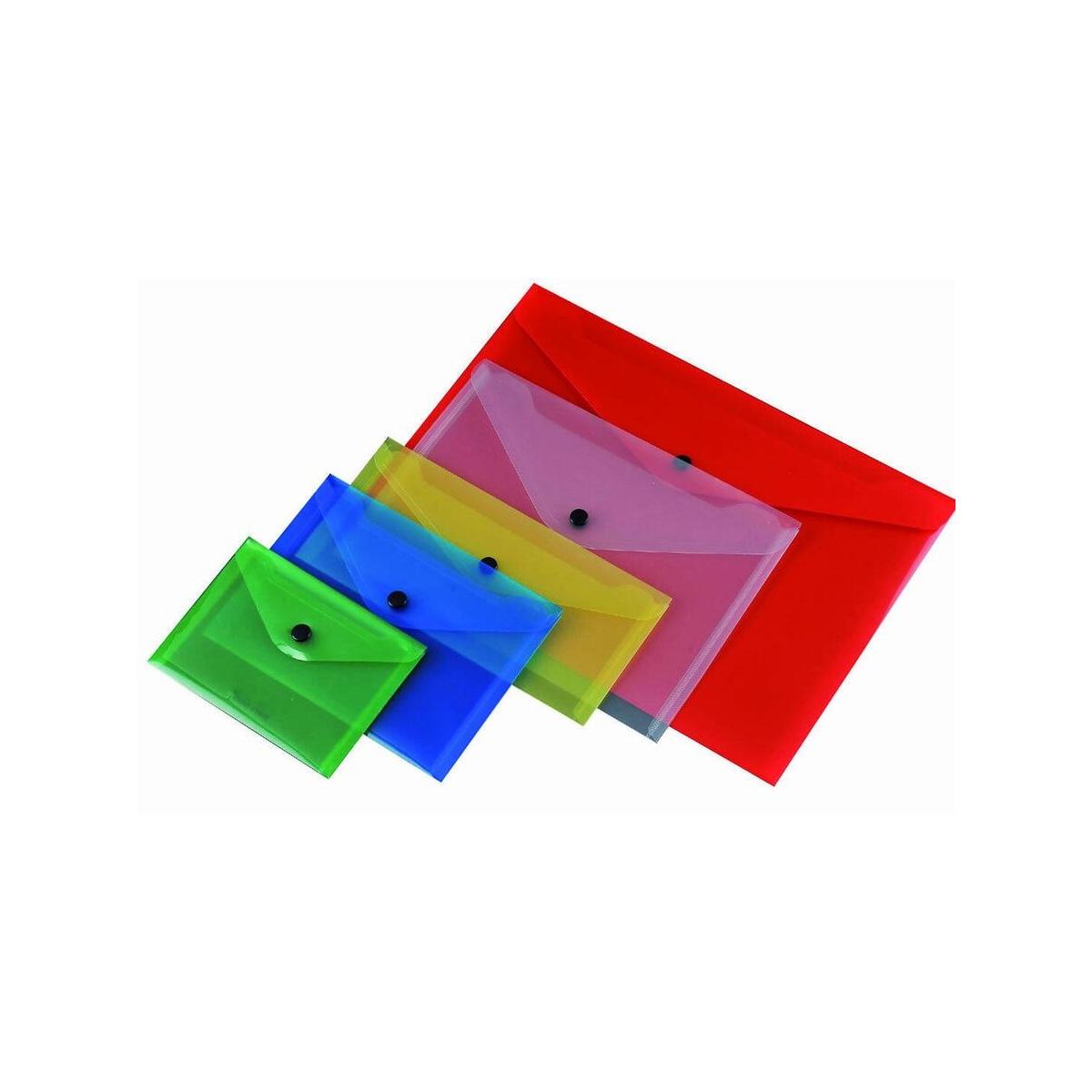 Datazone - busta in pp clear con bottone - formato a5 -