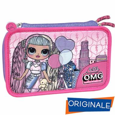 Astuccio corredo 3 zip lol surprise omg con penna pilot frixion