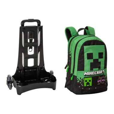 Zaino organizzato trolley staccabile pixels minecraft